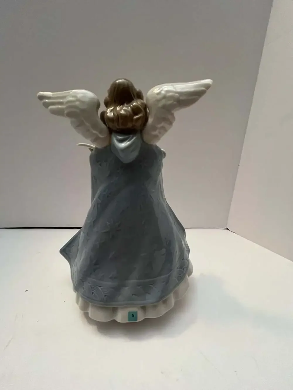 Vintage Lladro Porcelain Angel Tree Topper 7 1/2” Tall